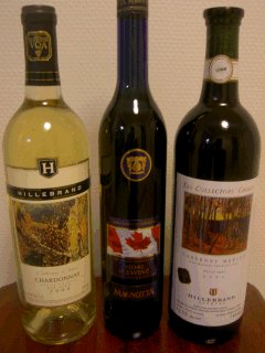 頂いたカナダ土産 白ワイン・アイスワイン・赤ワイン