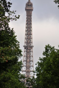 パリ サックス通りの土曜マルシェ 通りから見えるエッフェル塔
